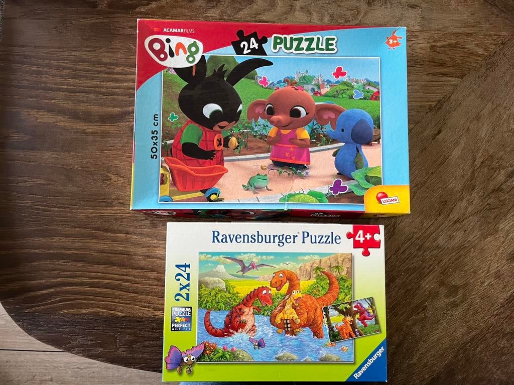 Bing en dino puzzel, Kinderen en Baby's, Speelgoed | Kinderpuzzels, Ophalen of Verzenden, 10 tot 50 stukjes, Zo goed als nieuw