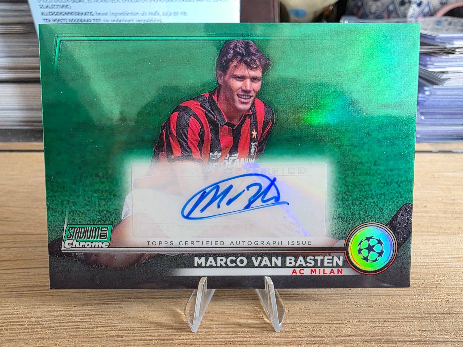 Marco van Basten Topps Stadium Club Chrome auto /99, Ophalen of Verzenden, Zo goed als nieuw, Buitenlandse clubs, Spelerskaart