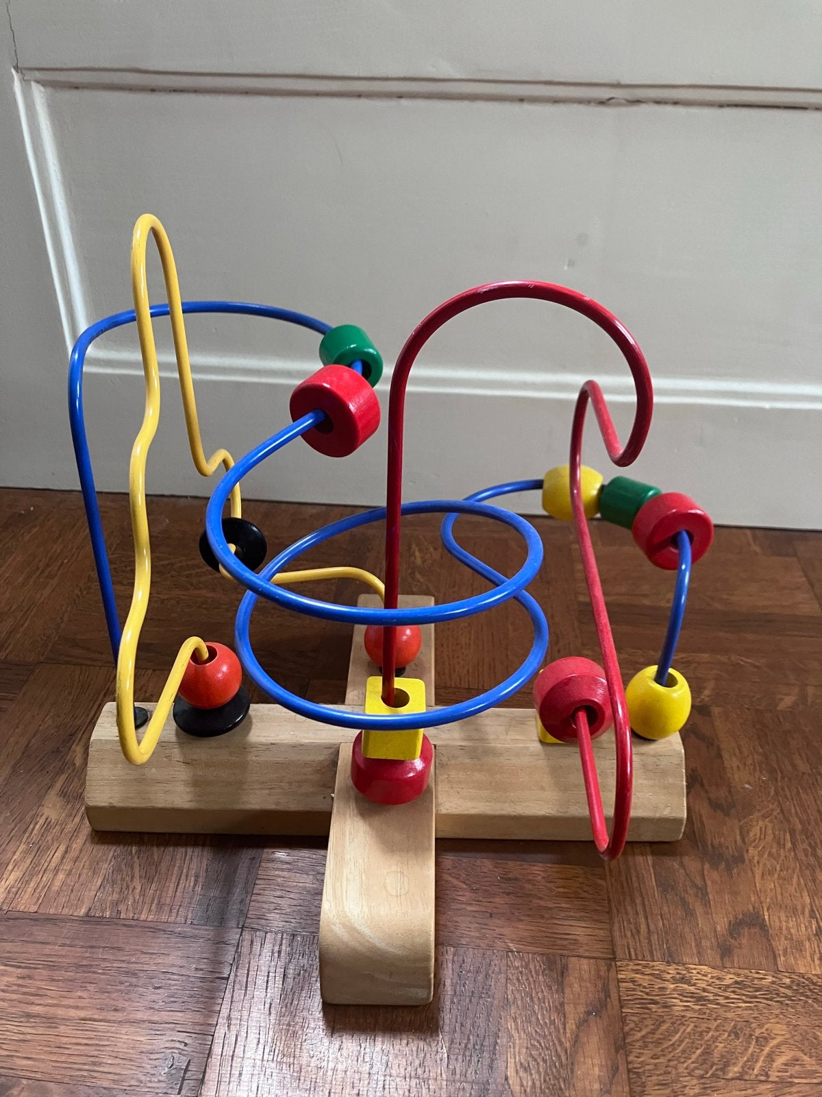 Houten kralenframe / kralen spiraal - Motoriek speelgoed, Ophalen of Verzenden, Gebruikt, Overige typen