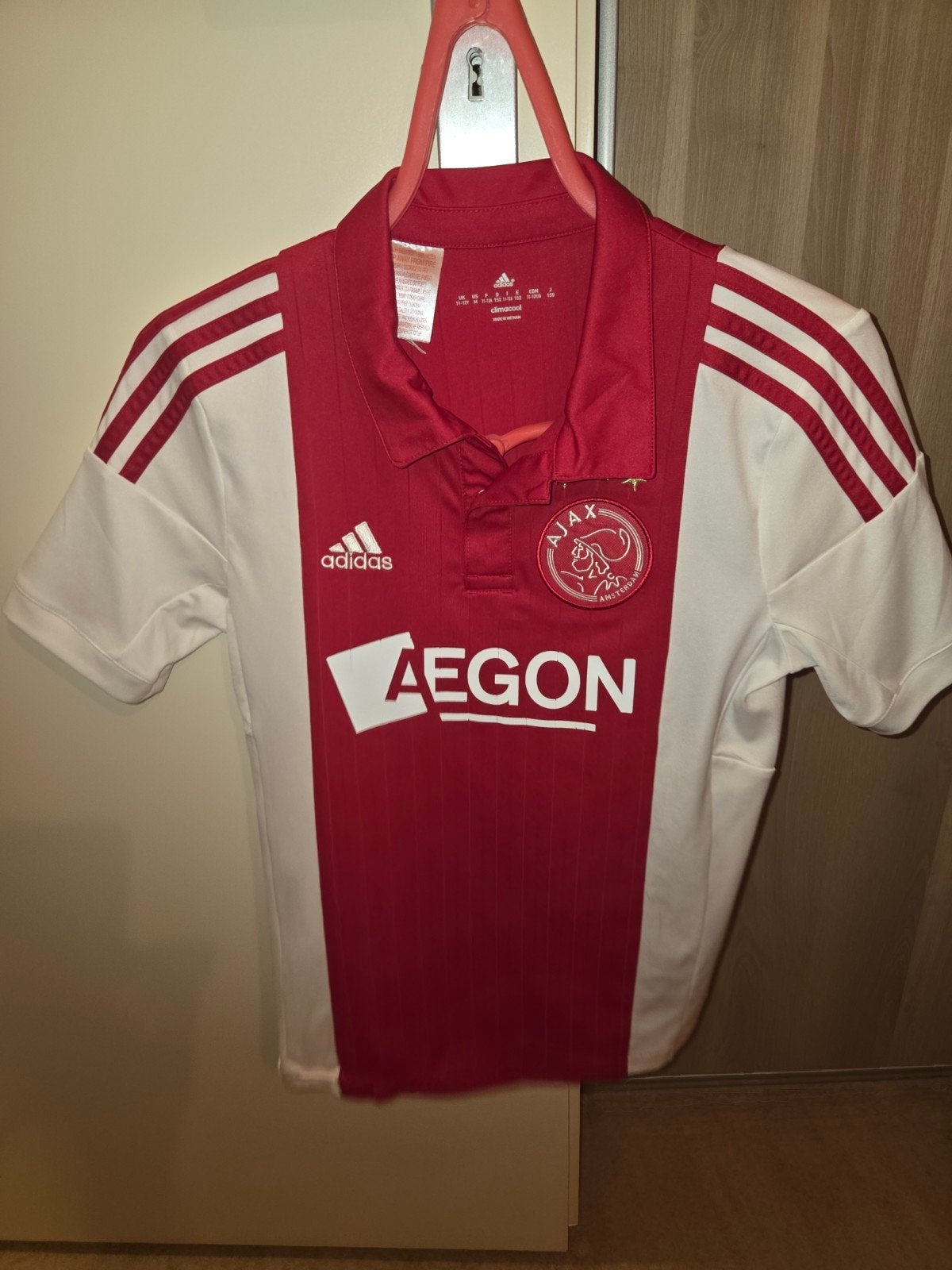 Ajax shirt Aegon met kraagje maat 152, Maat XS of kleiner, Ophalen of Verzenden, Zo goed als nieuw, Shirt