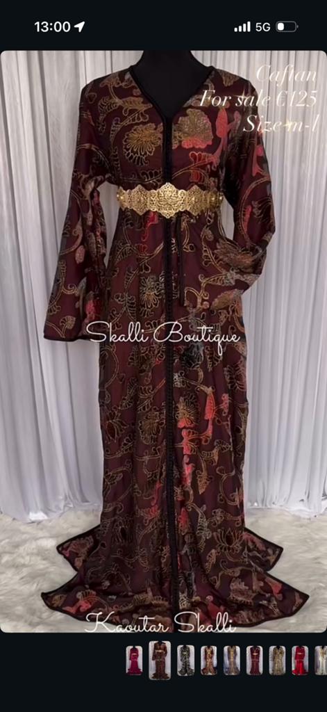 Caftan mobra zwart rood m-l, Ophalen of Verzenden, Zo goed als nieuw, Rood, Overige typen
