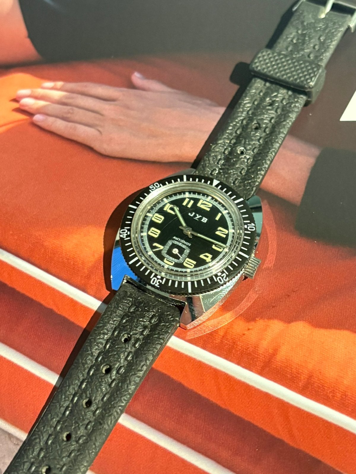 Vintage duikhorloge Jyb 1970’s, Sieraden, Tassen en Uiterlijk, Horloges | Heren, Ophalen of Verzenden, Zo goed als nieuw, Overige merken