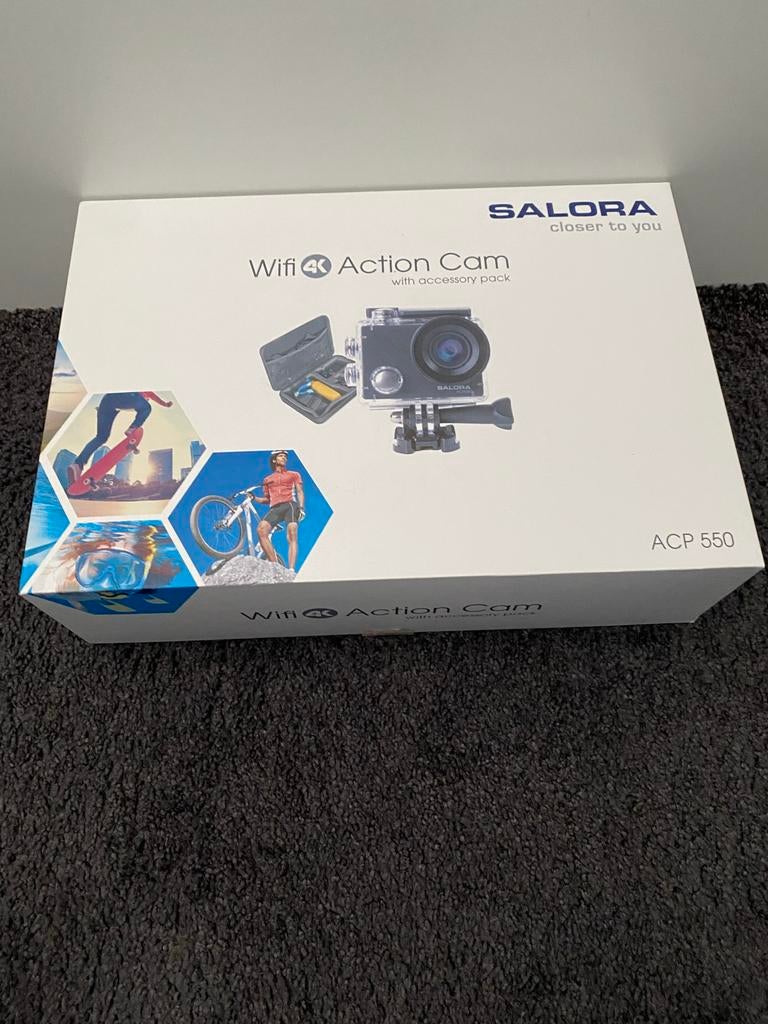 Salora Wifi 4K Action Cam ACP 550 met accessoirepakket, Ophalen of Verzenden, Nieuw, Overige merken