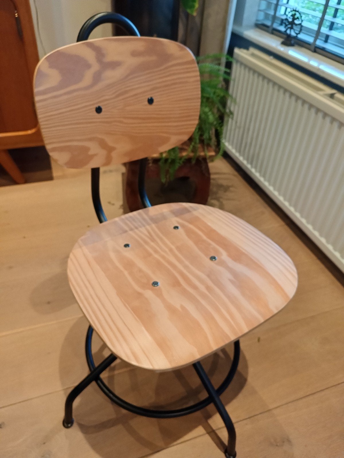 IKEA KULLABERG bureaustoel - Zwart/grenen, Huis en Inrichting, Ophalen, Gebruikt, Zwart, Industrieel, Modern