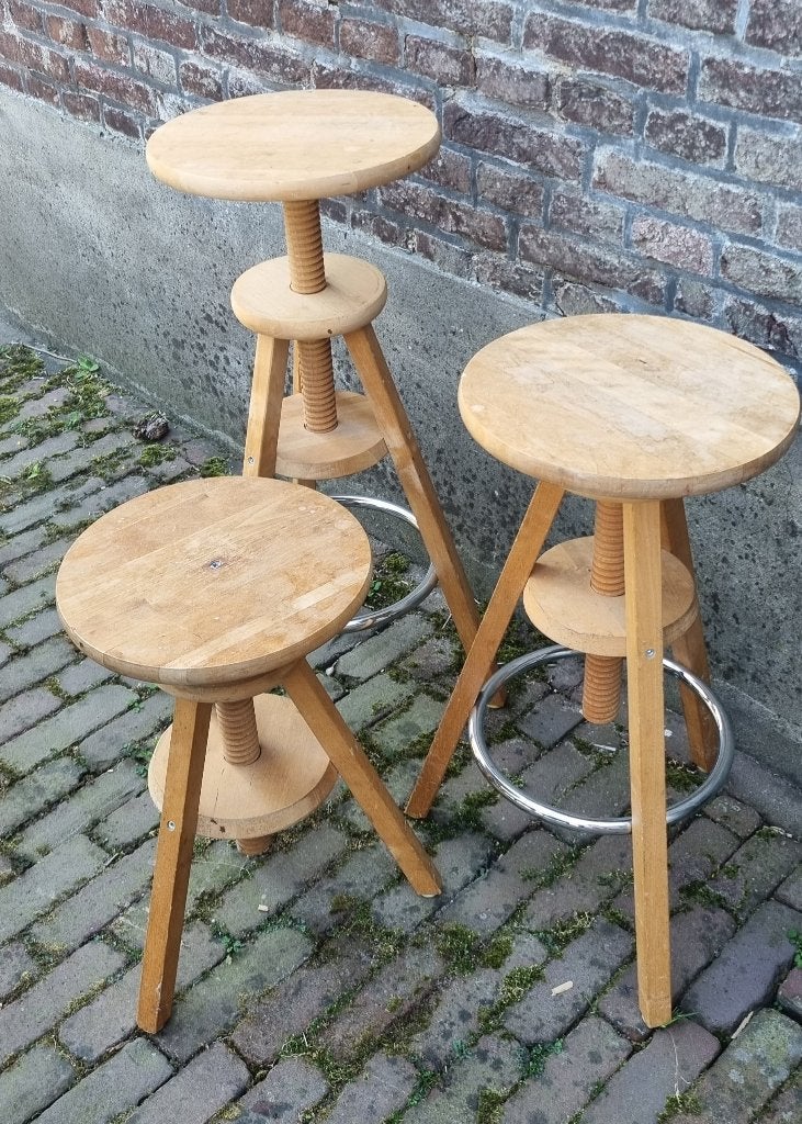 3x kruk ikea ringo, (piano plant bar), Ophalen of Verzenden, In hoogte verstelbaar, Gebruikt, Hout