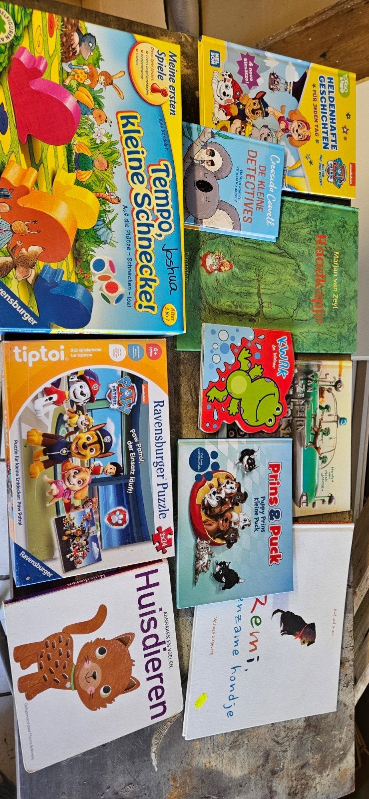 Partij diverse kinderpuzzels en boeken - Gebruikt, Ophalen, Gebruikt