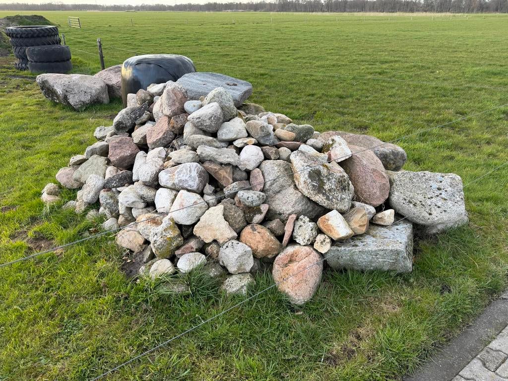 Partij veldkeien voor vijver of helling - alles in één keer, Ophalen of Verzenden, Gebruikt, Multi, Overige materialen