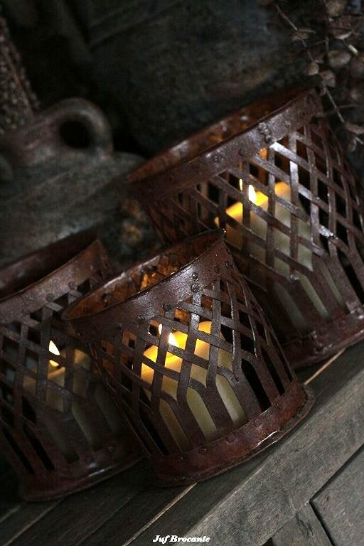 Metalen windlicht basket, Ophalen of Verzenden