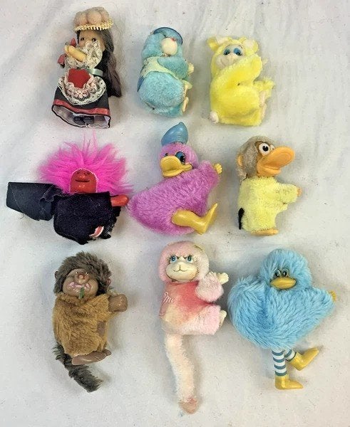 Knijppoppetjes pluche pencil huggers vintage set jaren 70 80, Coolsingel 104, 3011 AG Rotterdam, Netherlands, Verzenden, Zo goed als nieuw