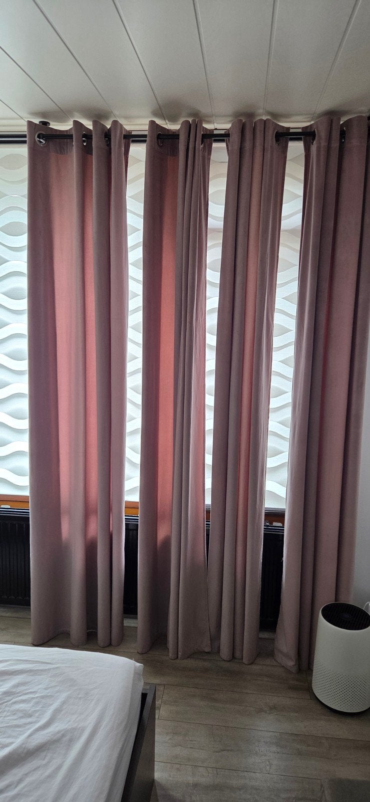 Mooie roze gordijnen met ringen, Huis en Inrichting, Ophalen, Gebruikt, Overige merken, Fluweel