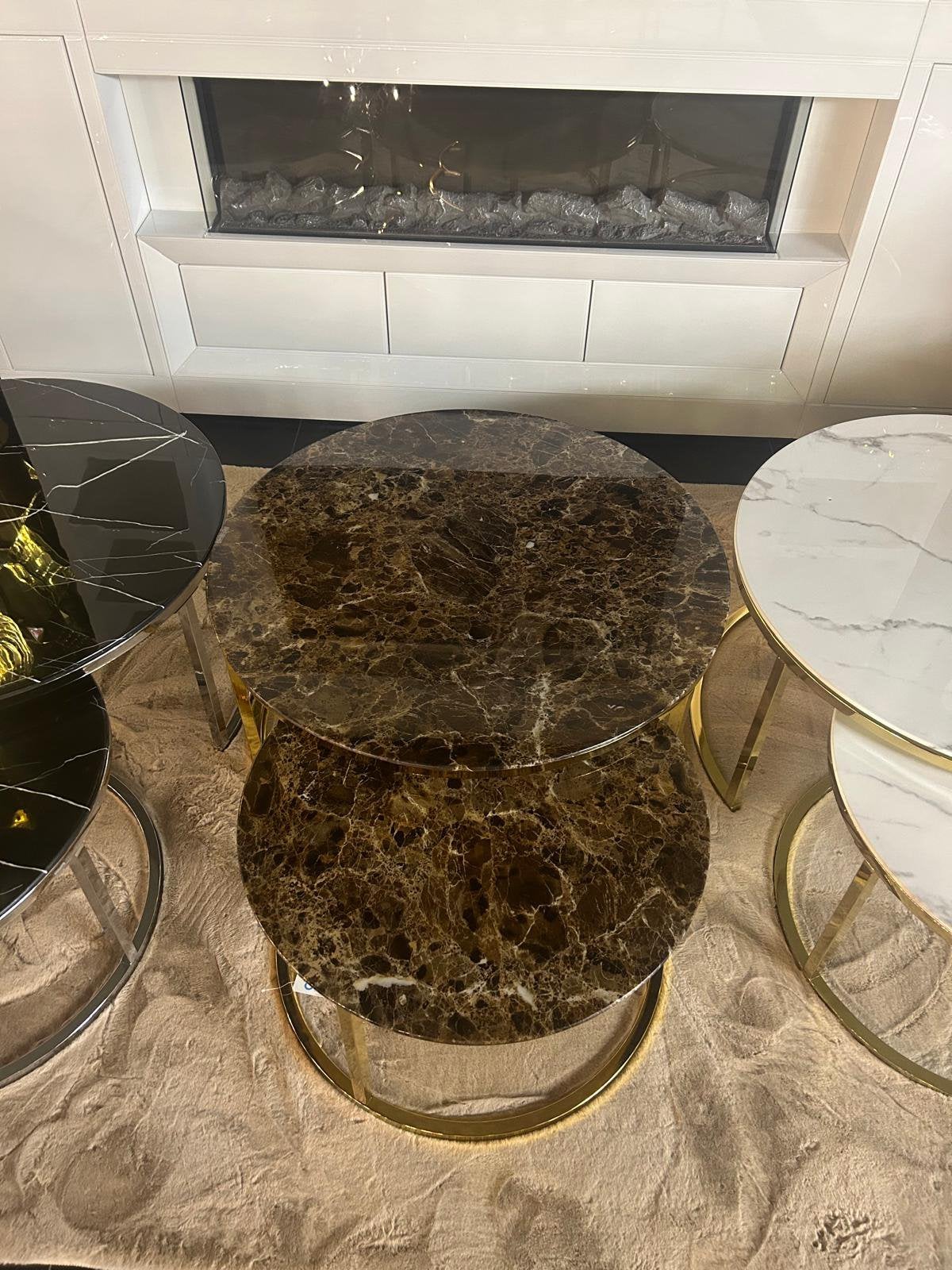2 delig salontafel NEW rond en vierkant eric kuster tafels, 50 – 75, 50 tot 100 cm, Glas, Rond