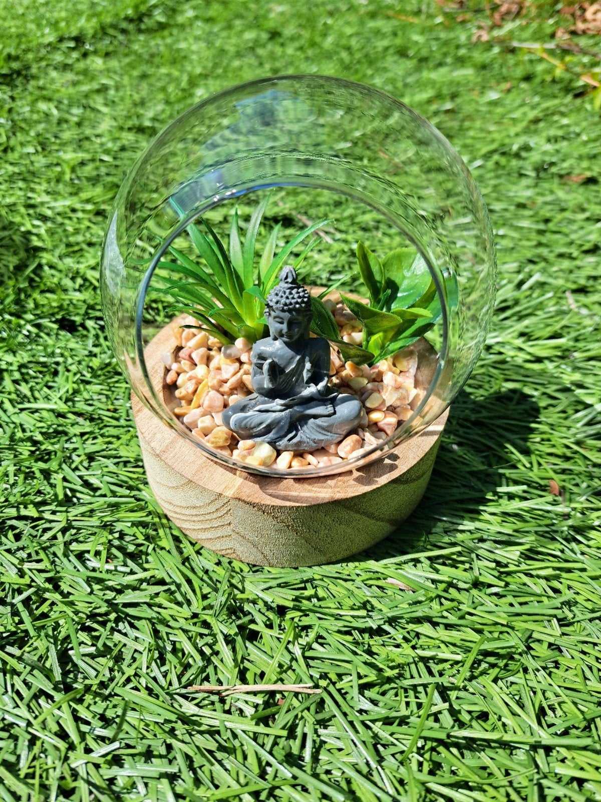 Nieuwe Decoratie Set met Boeddha en Plantjes, Ophalen of Verzenden, Nieuw, Meerkleurig, Hout