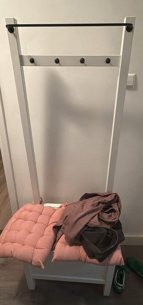 IKEA HEMNES Opbergbank & Kapstok - Wit, Zo goed als nieuw, Minder dan 100 cm, Hout, Ophalen