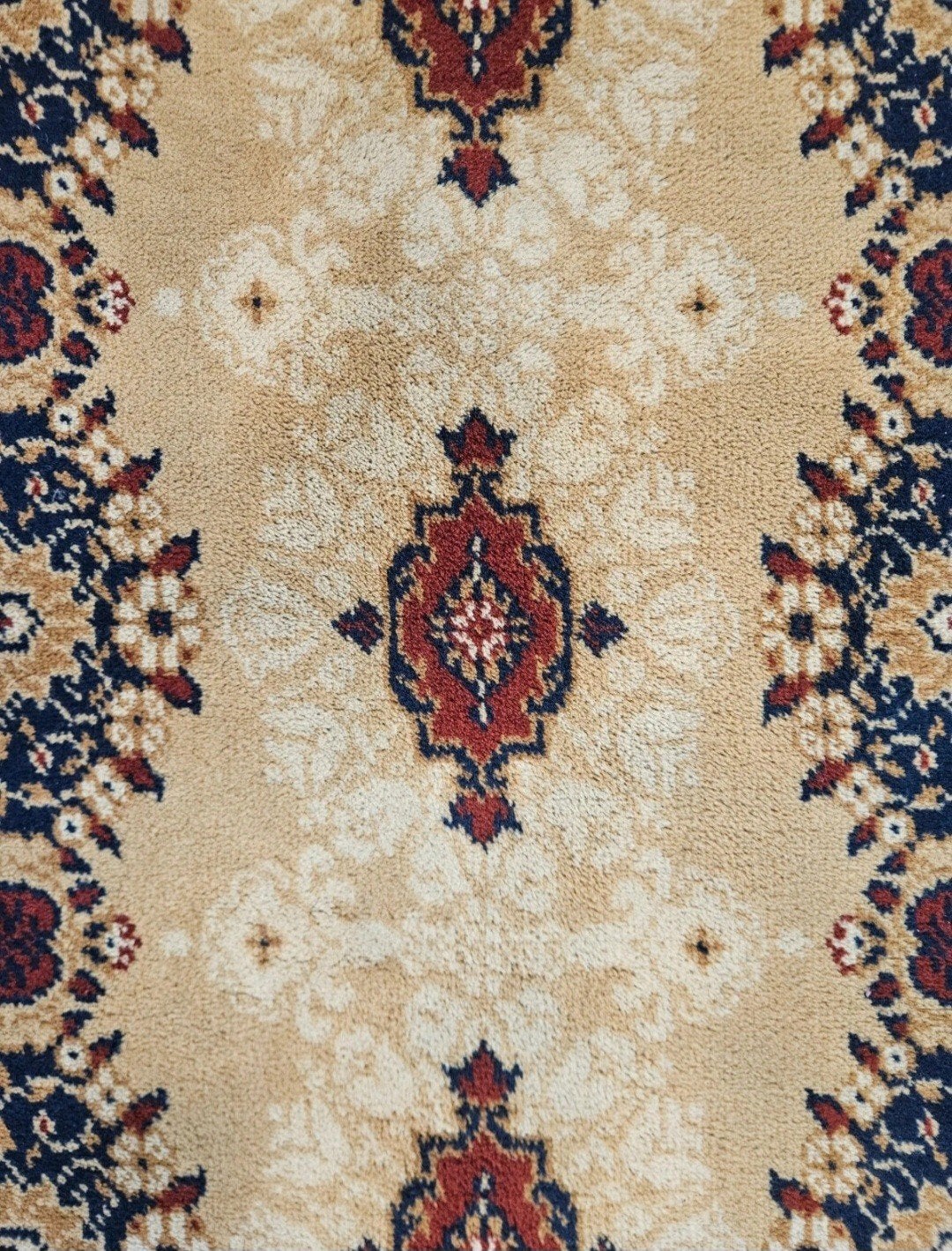 Vintage oosters Retro wol vloerkleed okergeel 60x120cm, Gebruikt, 100 tot 150 cm, Goud, Klassiek, Oosters, Traditioneel