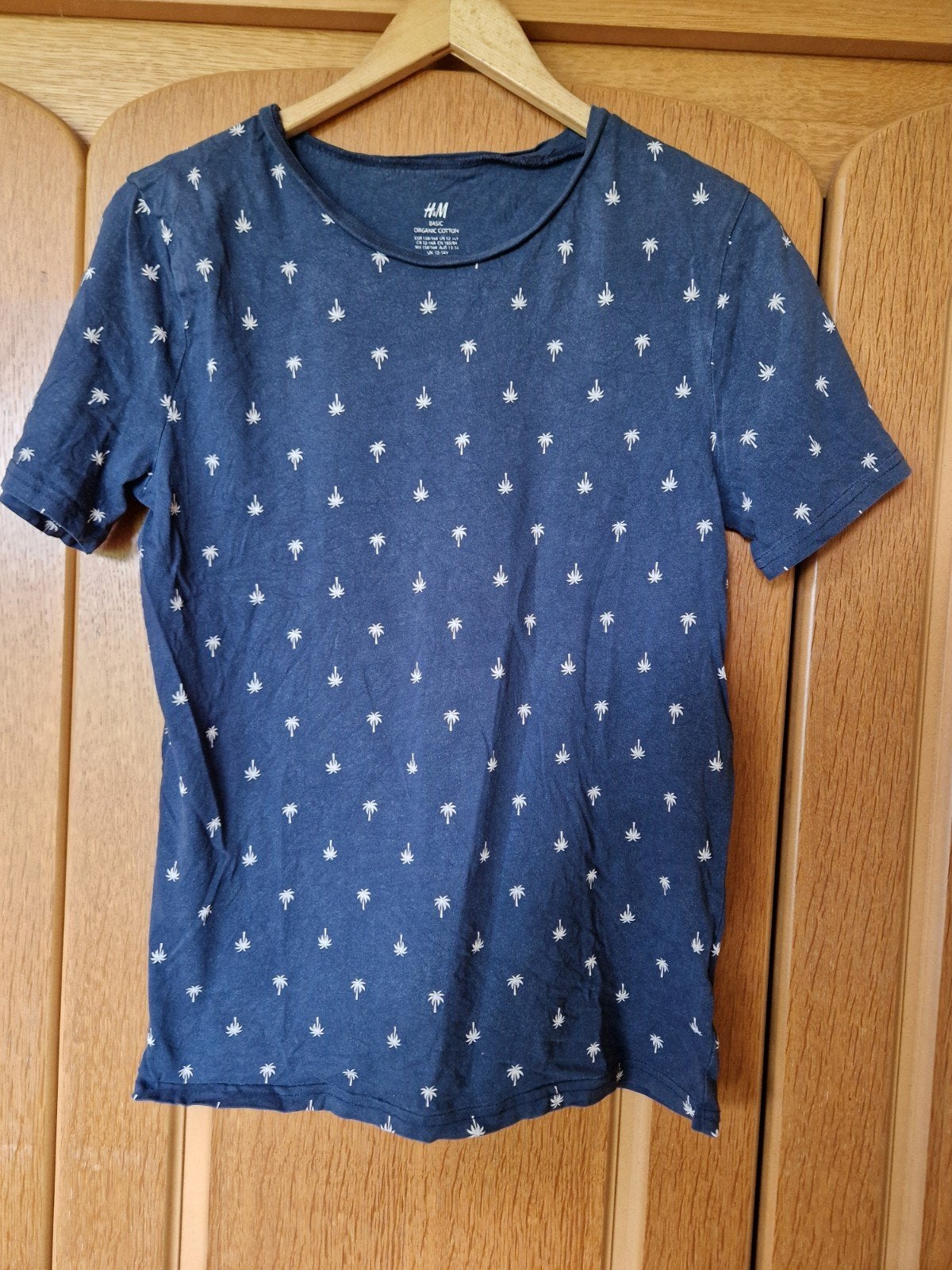 H&M T-shirt met palmboomprint - Maat 158/164 (XS/S), Kinderen en Baby's, Kinderkleding | Maat 158, Gebruikt, Jongen of Meisje