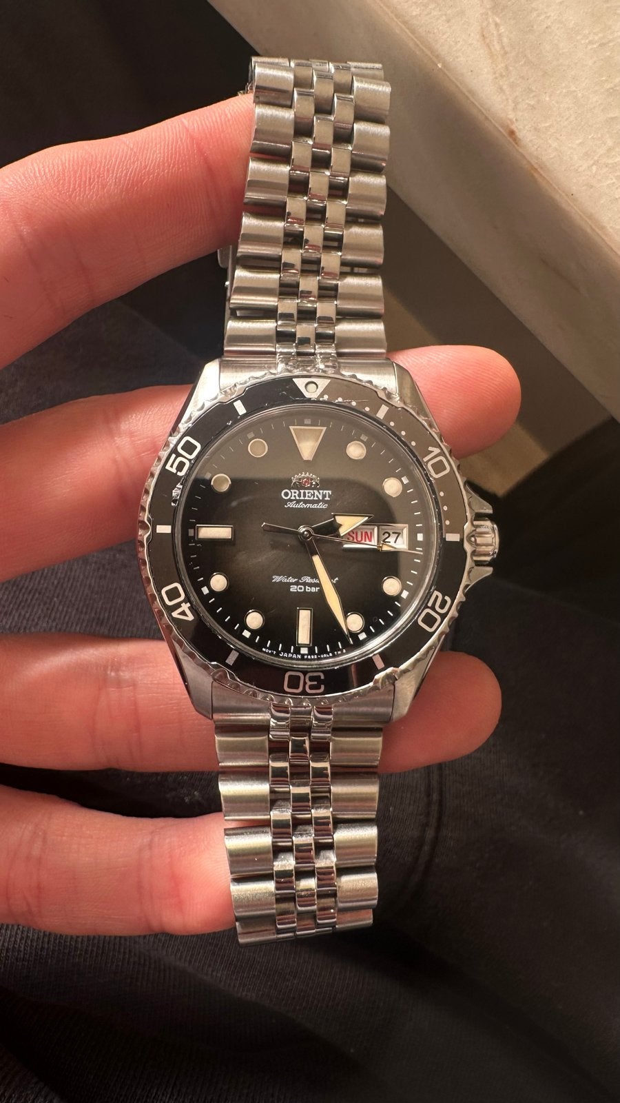 Orient Kamasu II RA-AA0810 N Fullset + Militat band, Overige merken, Gebruikt, Staal, Verzenden