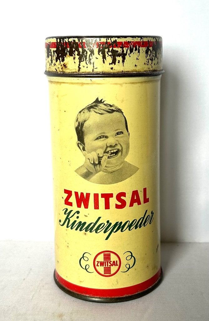 Vintage blik Zwitsal babypoeder, Ophalen of Verzenden, Gebruikt, Overige