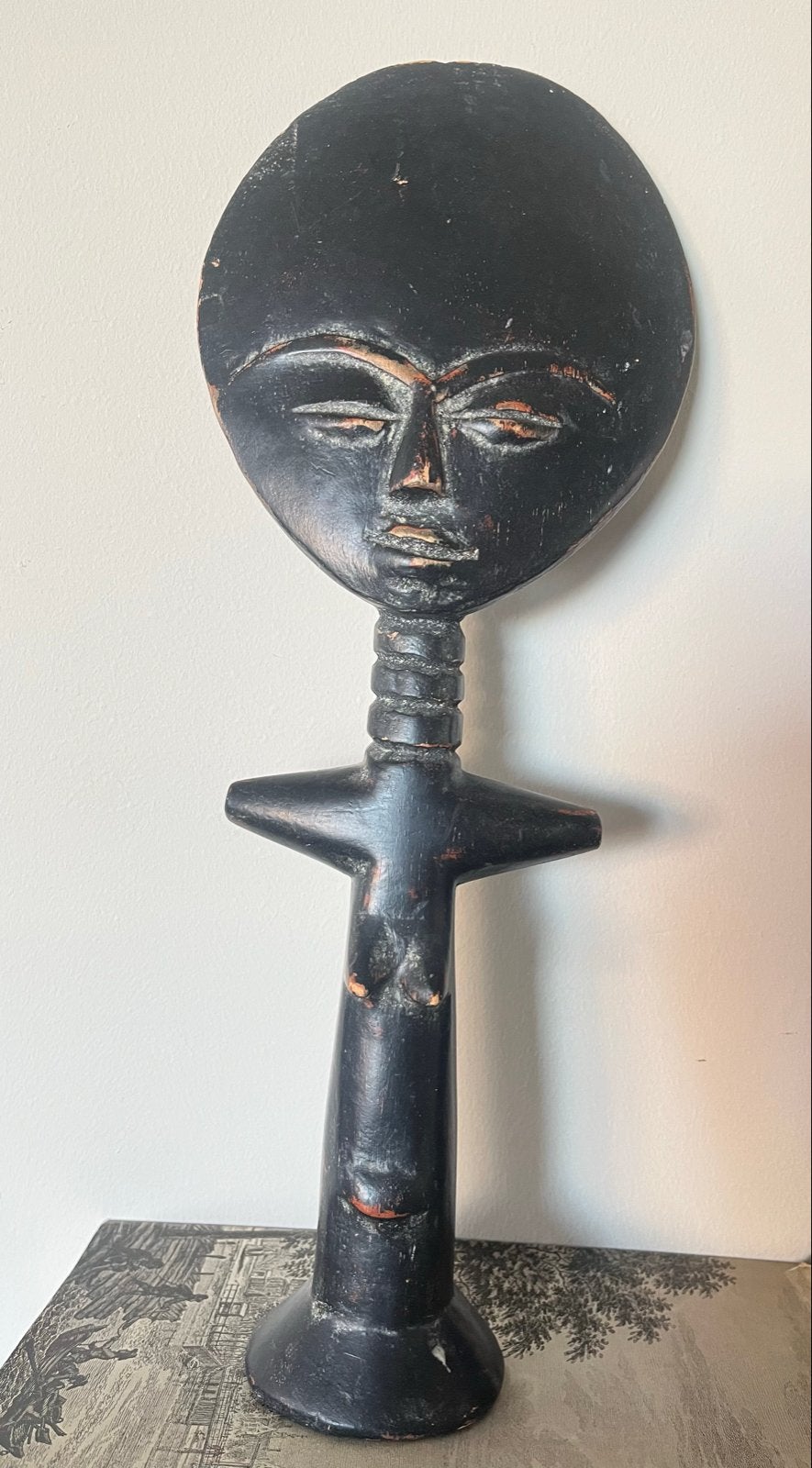 Vintage Afrikaans Beeld - Houtsnijwerk Vrouwfiguur, Ophalen of Verzenden, Handgemaakt, Beeld, Hout
