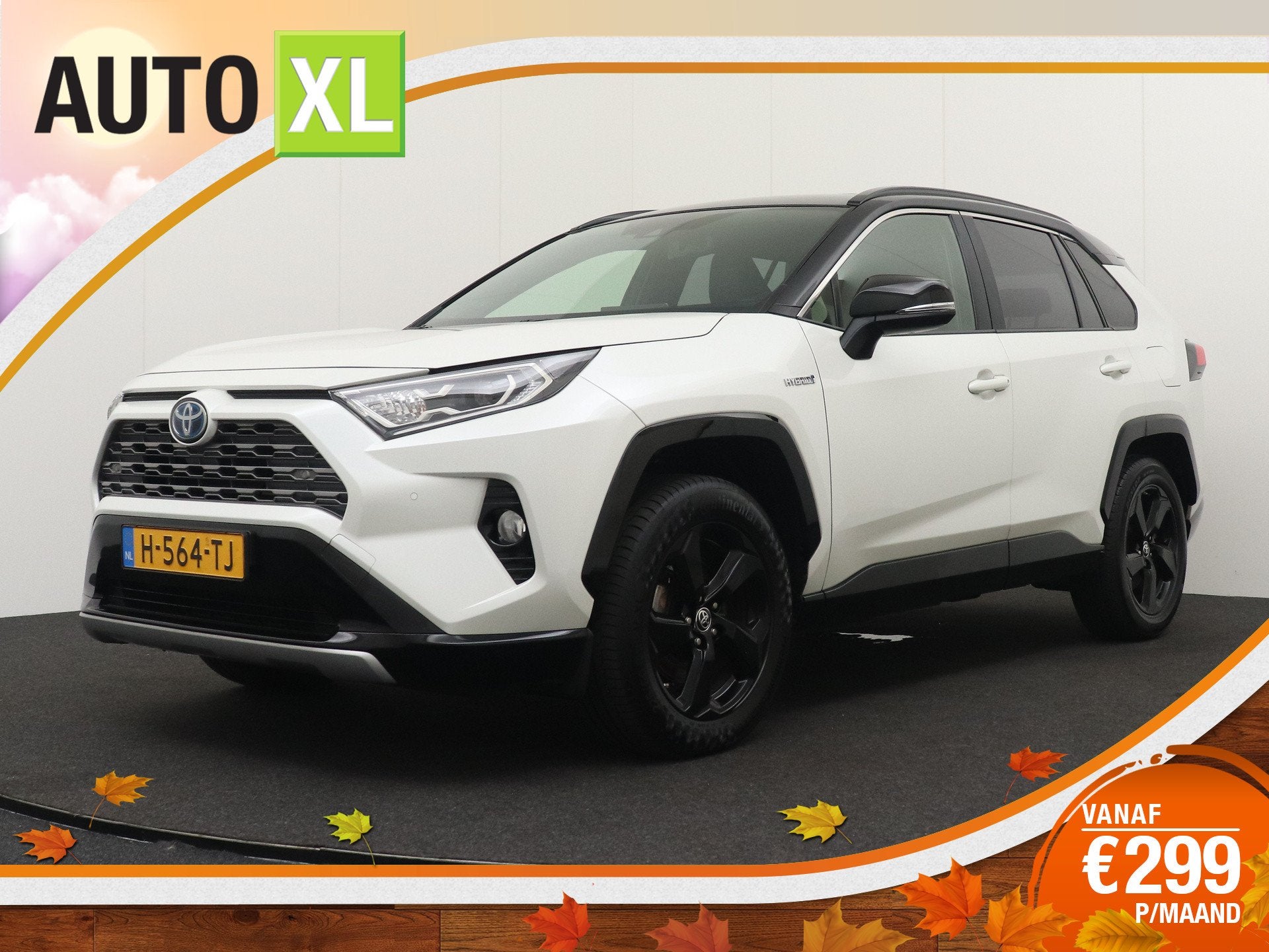 Toyota RAV4 2.5 Hybrid AWD Bi-Tone Carplay Adapt. Cruise Cam, Automaat, Dealer onderhouden, Gebruikt, 4 cilinders