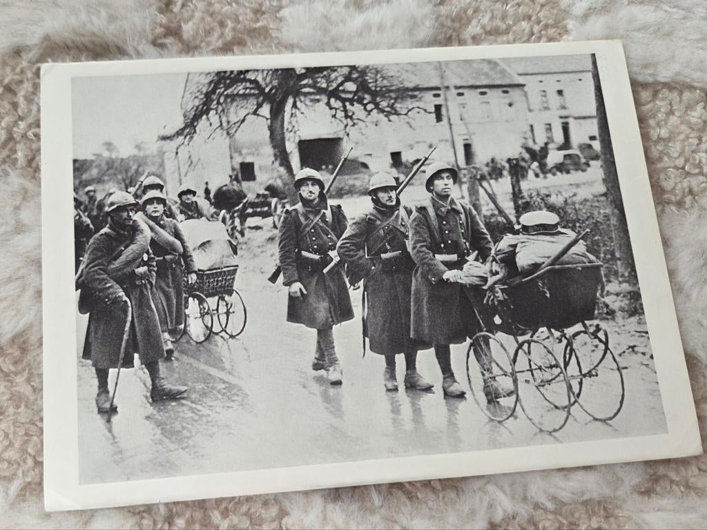 Franse soldaten tijdens de Exodus van 1940, Verzenden, 1940 tot 1960, Ongelopen, Overige thema's