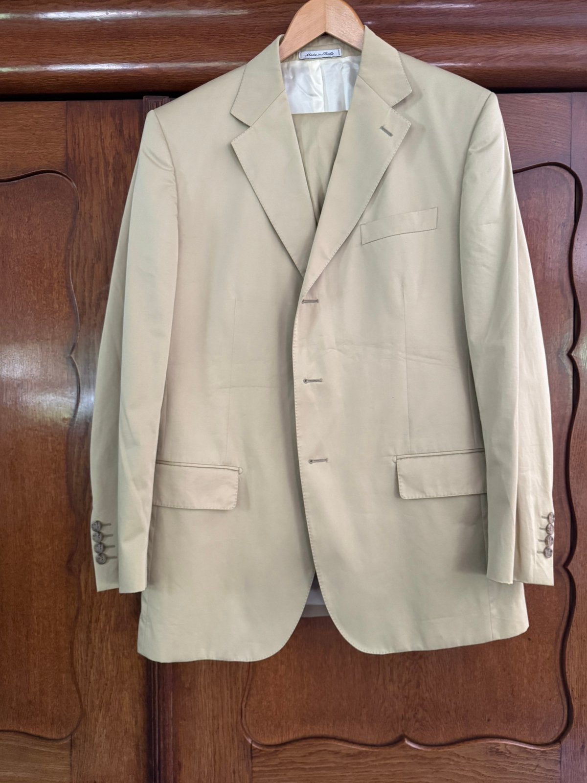 Faconnable zomer kostuum beige 54, Ophalen of Verzenden, Zo goed als nieuw, Maat 52/54 (L), Beige