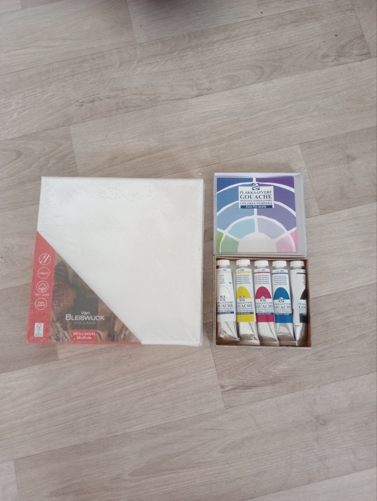 plakkaatverf Gouache + 2 Canvas., Ophalen of Verzenden, Nieuw, Versiering of Embellishment, Overige merken