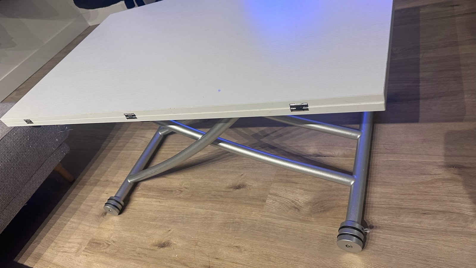 klaptafel/ salontafel/eettafel - wit met metaal, Ophalen, 50 – 75, Gebruikt, 100 tot 150 cm
