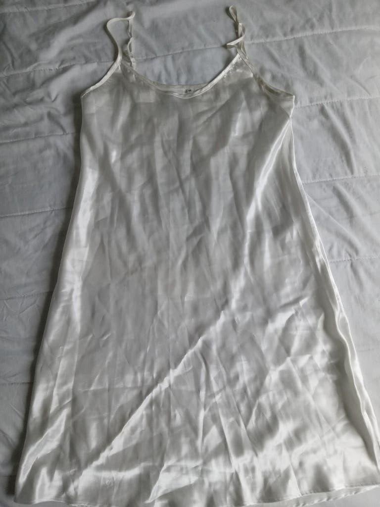 Slipdress satijn wit maat M, Ophalen of Verzenden, Wit, Nachtkleding