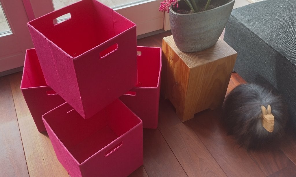 Roze opbergbakken - set van  vier stuks, Overige materialen, Minder dan 50 cm, Minder dan 50 cm, Ophalen of Verzenden