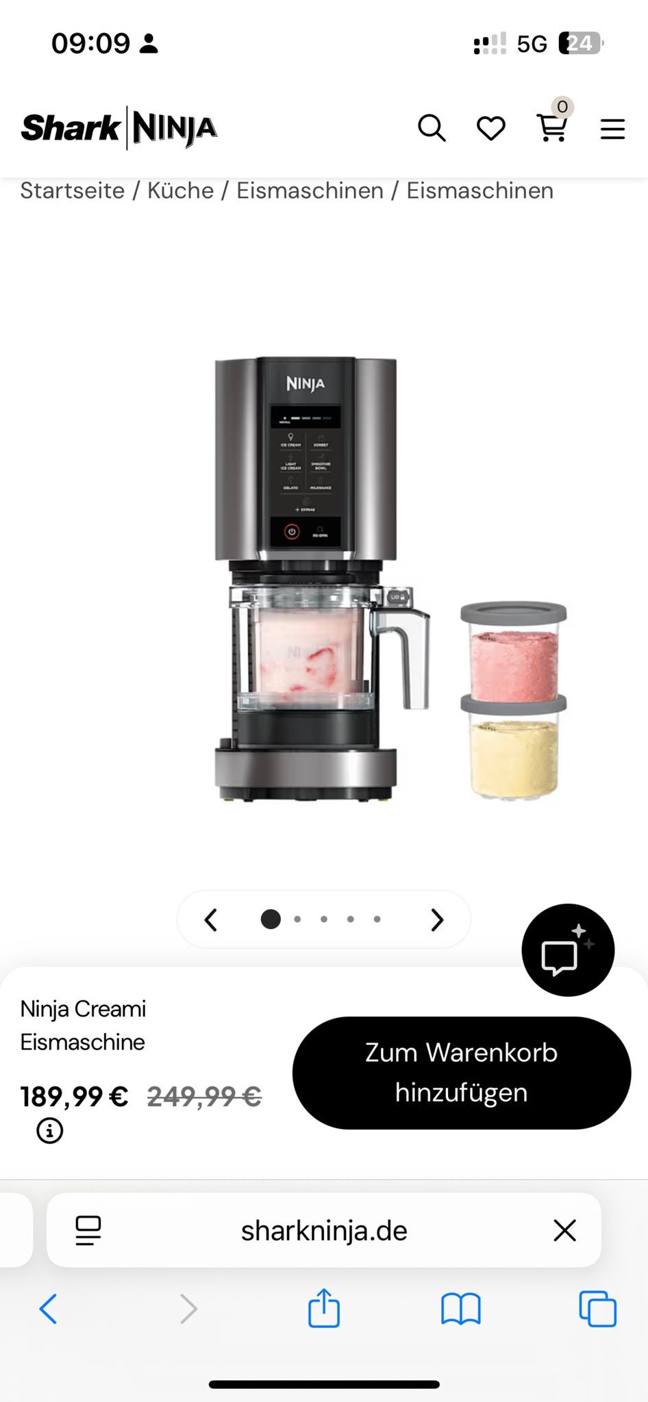 Ninja Creami IJsmachine - Maak zelf heerlijk ijs!, Witgoed en Apparatuur, Ophalen, Zo goed als nieuw