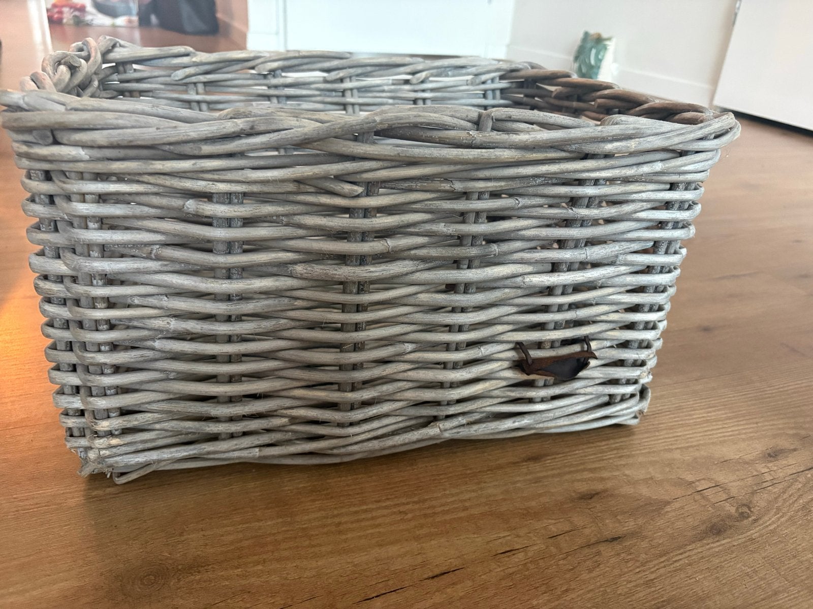 Rieten Fietsmand - Grijs - 35x45 cm, Fietsen en Brommers, Ophalen of Verzenden, Gebruikt, Fietsmand