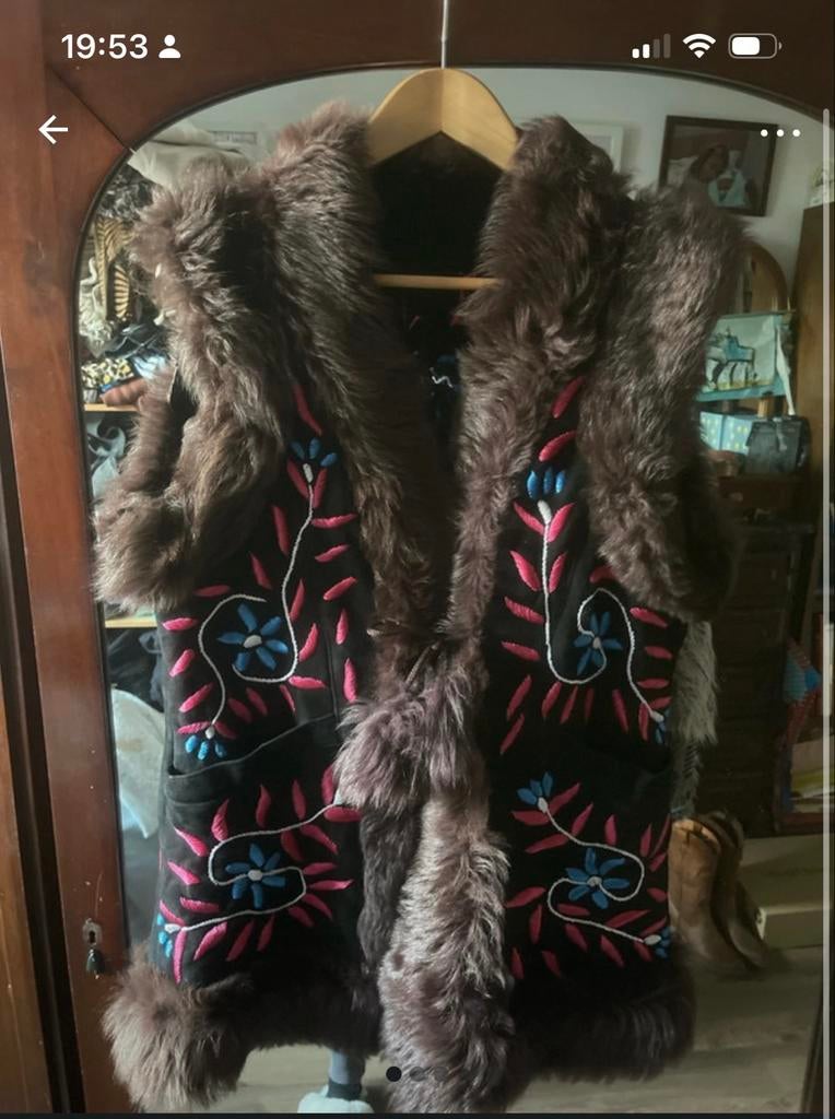 Boho Ibiza sheepskin bodywarmer, Kleding | Dames, Bodywarmers, Nieuw, Maat 42/44 (L), Zwart, Ophalen of Verzenden