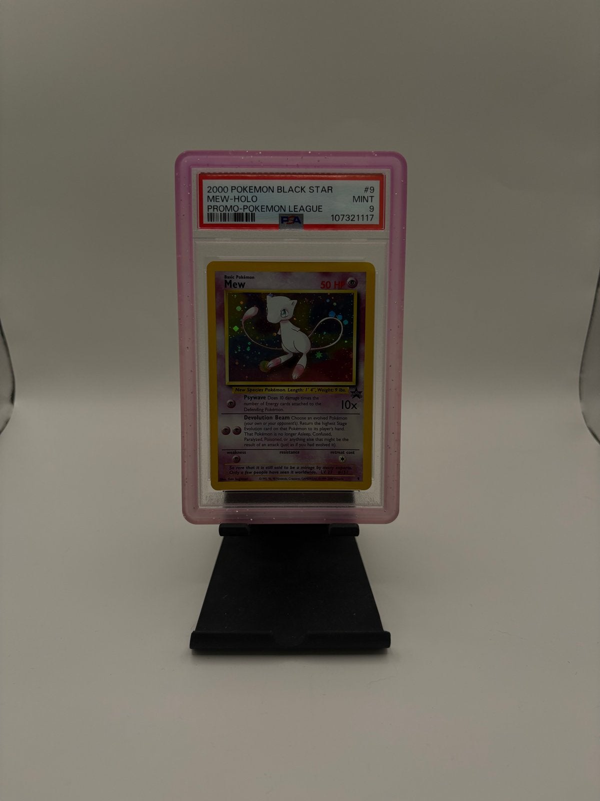 Mew Black Star Promo holo #9 PSA 9 - Pokémon Kaart, Ophalen of Verzenden, Zo goed als nieuw, Losse kaart
