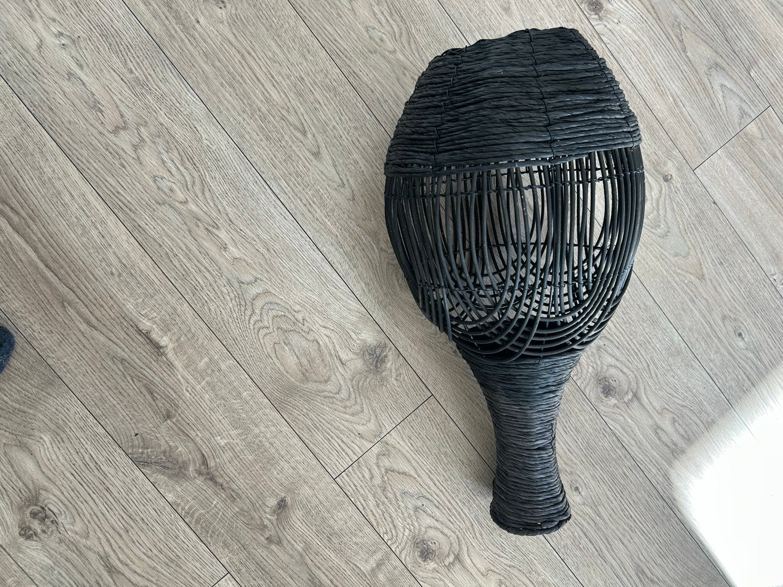 Zwarte rotan vaas, handgemaakt, 50 cm hoog, Ophalen, Handgemaakt, Zwart, Natuurlijk materiaal