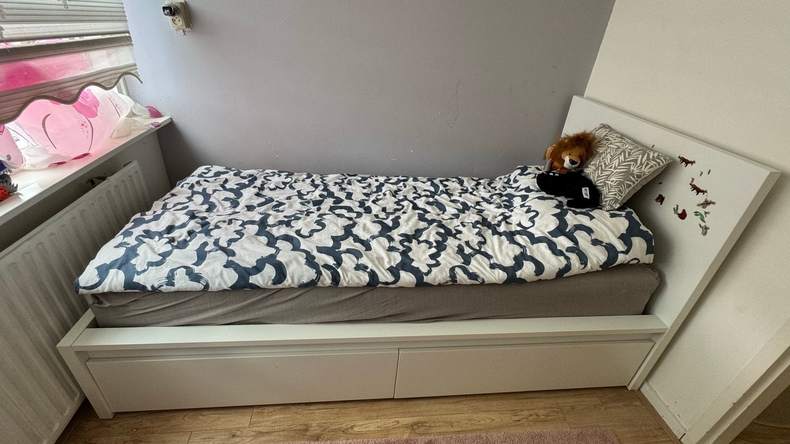 IKEA MALM bed 90x200 cm, Ophalen, 90 cm, Eenpersoons, Wit