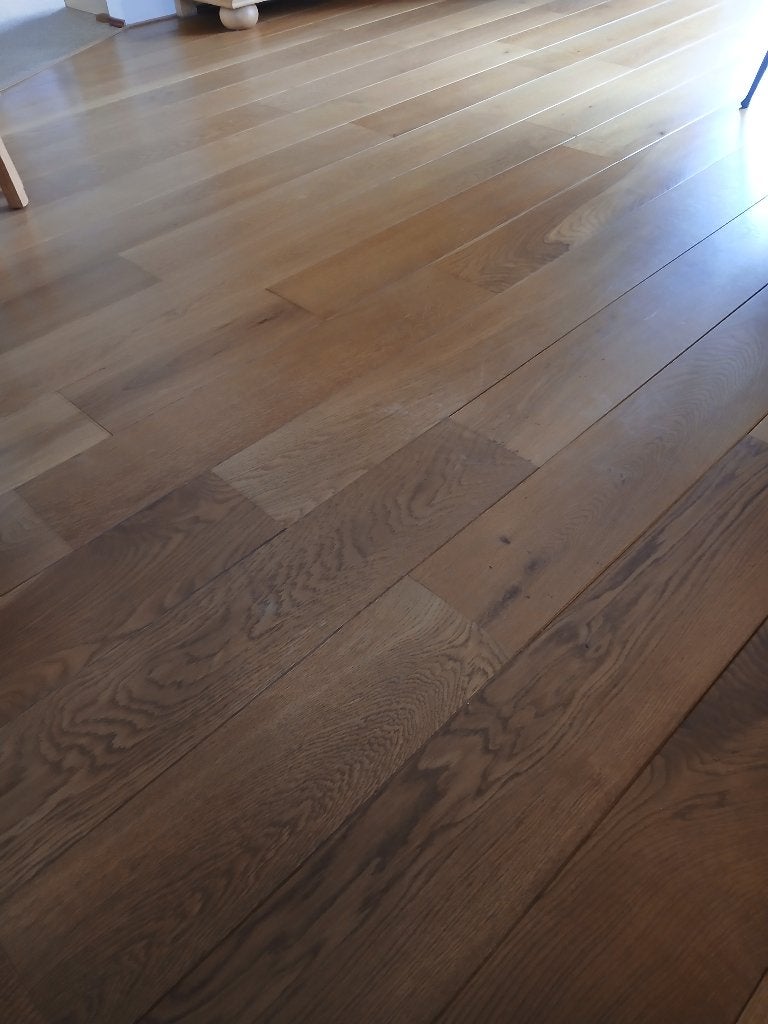 Massief eiken vloer., Ophalen, Gebruikt, Vloerdelen of -planken, 10 m² of meer