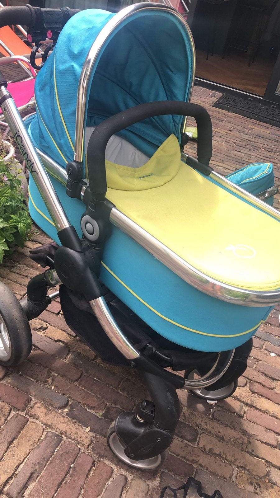 iCandy Kinderwagen - Turquoise en Geel, Ophalen of Verzenden, Gebruikt, Kinderwagen, Overige merken