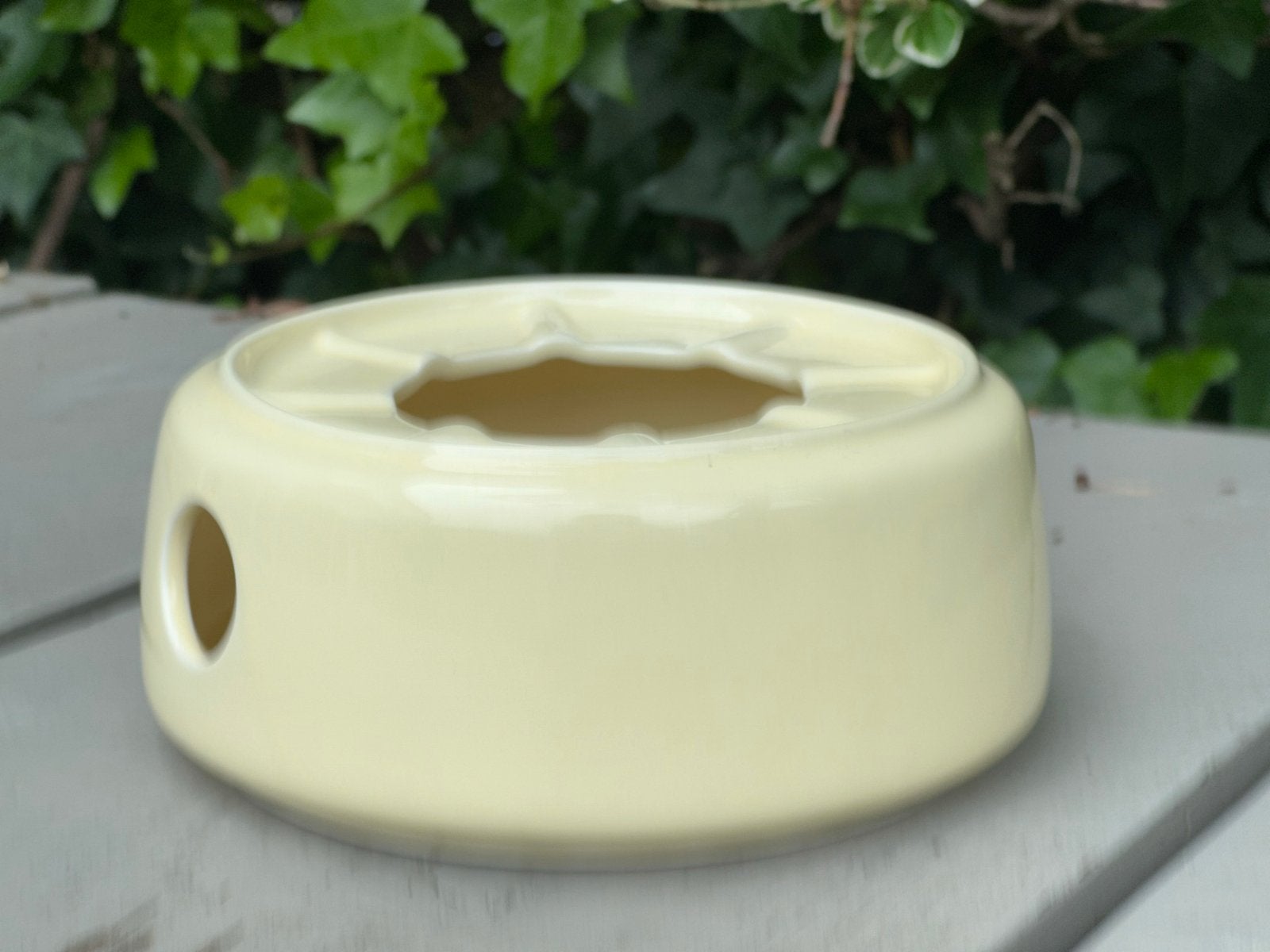 Crème Witte Theelicht Warmer past bij pastel servies, Antiek en Kunst, Antiek | Servies los, Ophalen of Verzenden