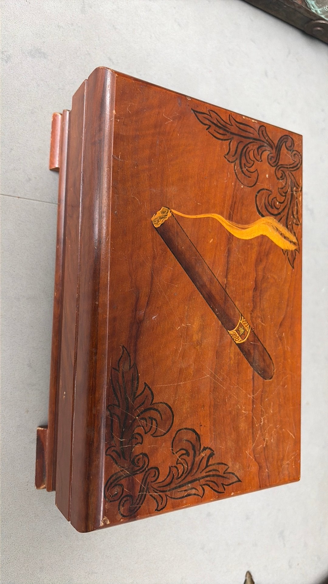 Luxe vintage Reuge muziekdoos / sigarenkist La Paloma, Ophalen of Verzenden