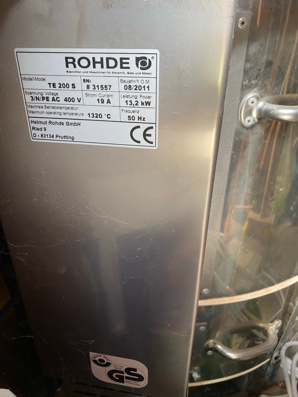 Rodhe Keramiek Oven TE 200 S - 80 Liter, 13.2 kW, Hobby en Vrije tijd, Pottenbakken, Ophalen, Gebruikt