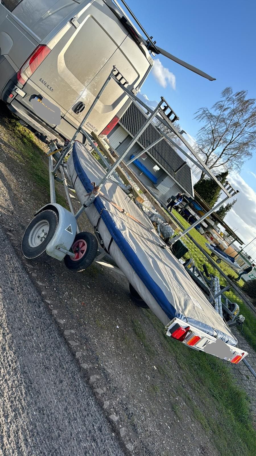 Triple trailer voor splash en Laser Ilca, Ophalen, Gebruikt, Overige typen, Minder dan 15 m²