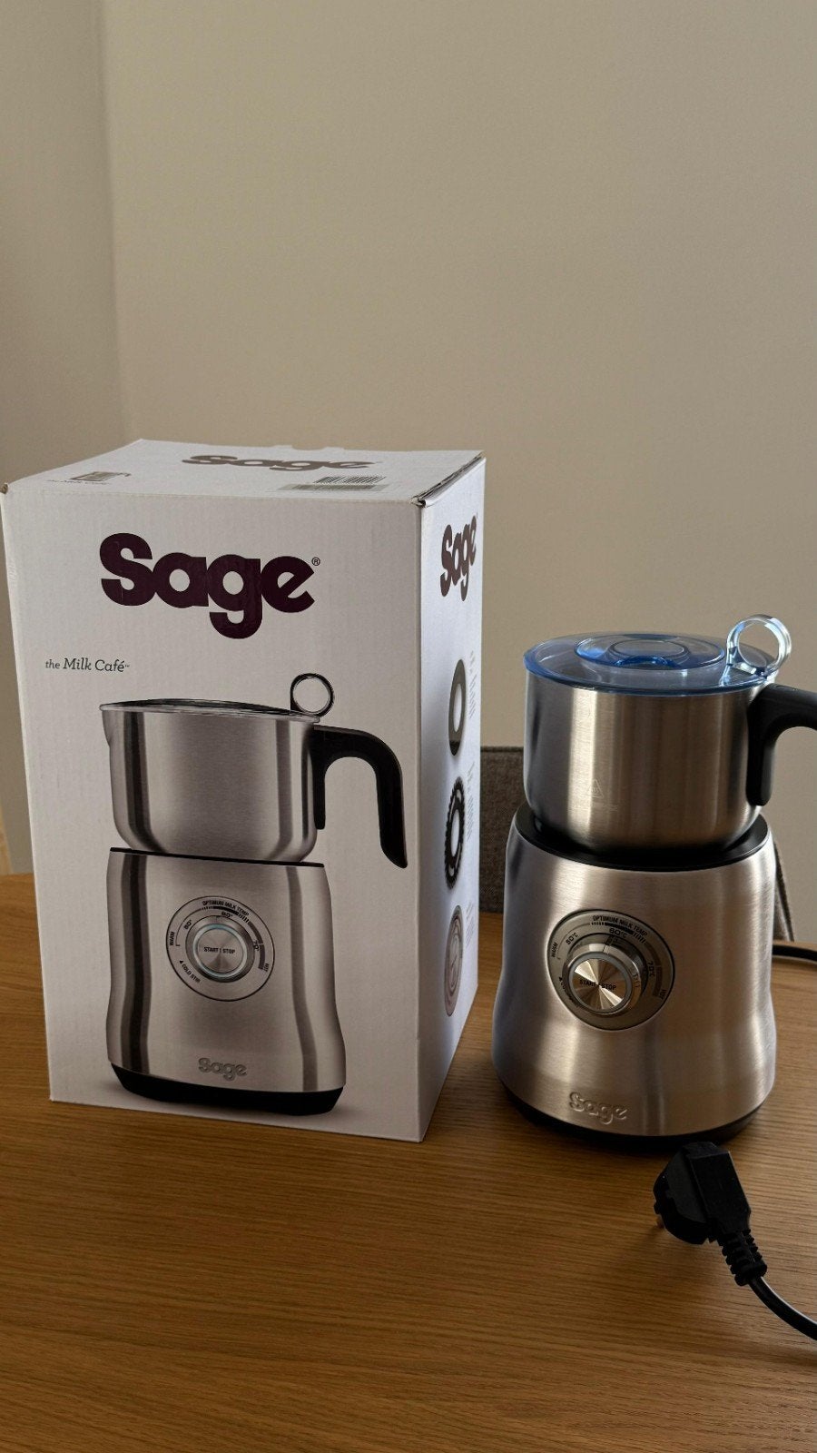 Sage the Milk Cafe Melkopschuimer - RVS, Witgoed en Apparatuur, Melkopschuimers, Ophalen, Gebruikt, Elektrische melkopschuimer