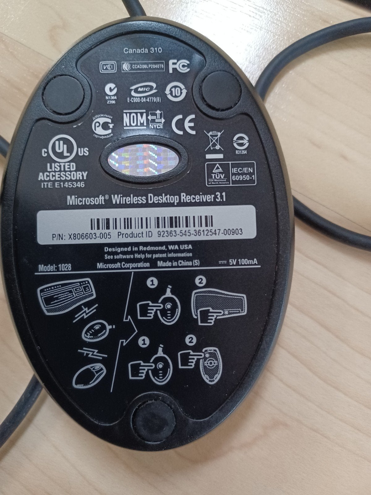Microsoft Wireless Laser Muis 5000 met ontvanger, Computers en Software, Muizen, Muis, Ergonomisch, Nieuw, Ophalen of Verzenden