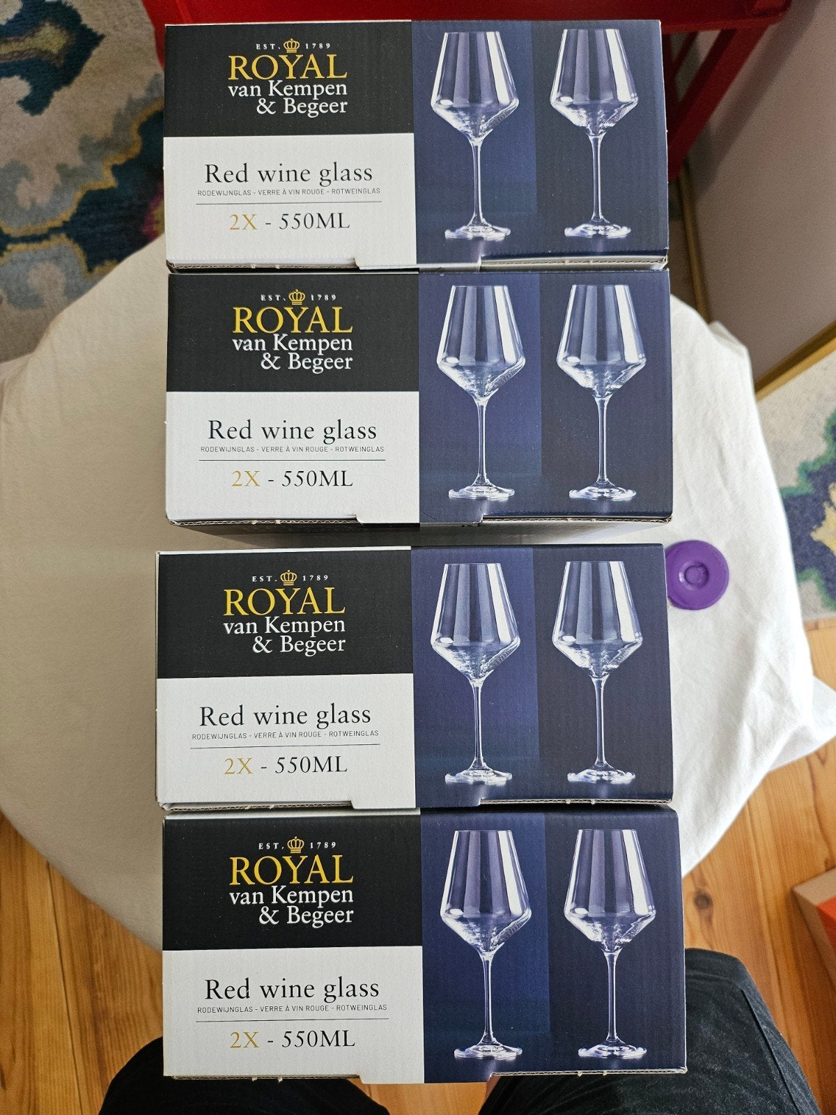 8 rode wijnglazen ROYAL Van Kempen & Begeer, Glas of Glazen, Nieuw, Ophalen of Verzenden, Glas