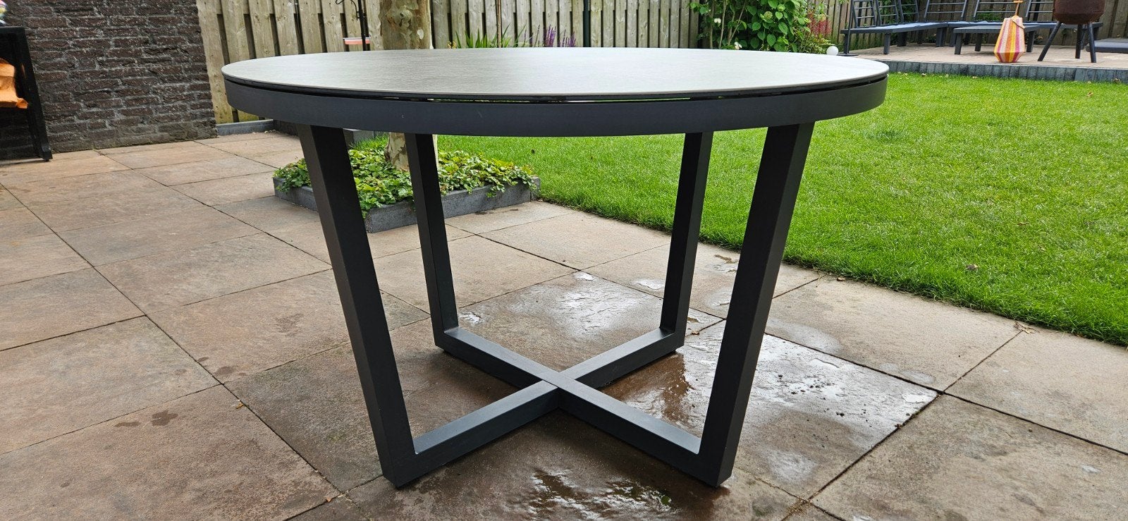 LIFE Outdoor Living tuintafel - Rond, aluminium, Tuin en Terras, Tuintafels, Ophalen, Gebruikt, Rond, Aluminium