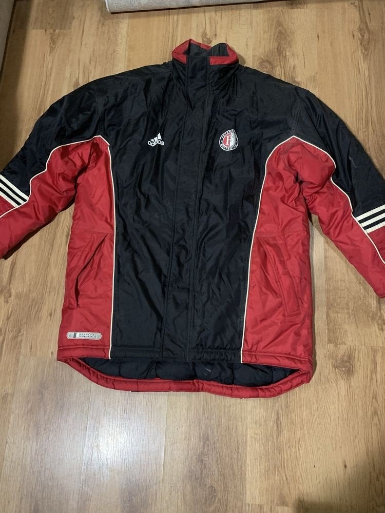 Adidas Feyenoord Winterjas - Zwart/Rood (Maat L), Maat 52/54 (L), Zwart, Ophalen of Verzenden, Adidas