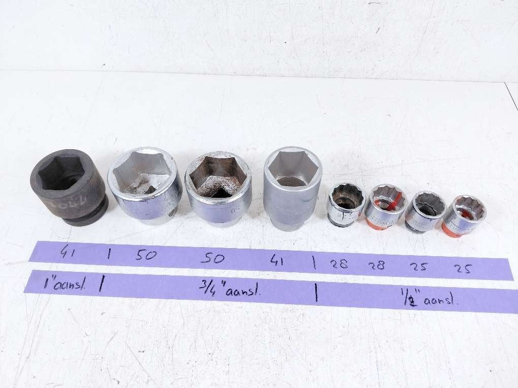 Diverse maten doppen merk Heyco + Stahlwille 1/2" 3/4" en 1", Niet ingevuld, Gebruikt, Niet ingevuld, Ophalen of Verzenden