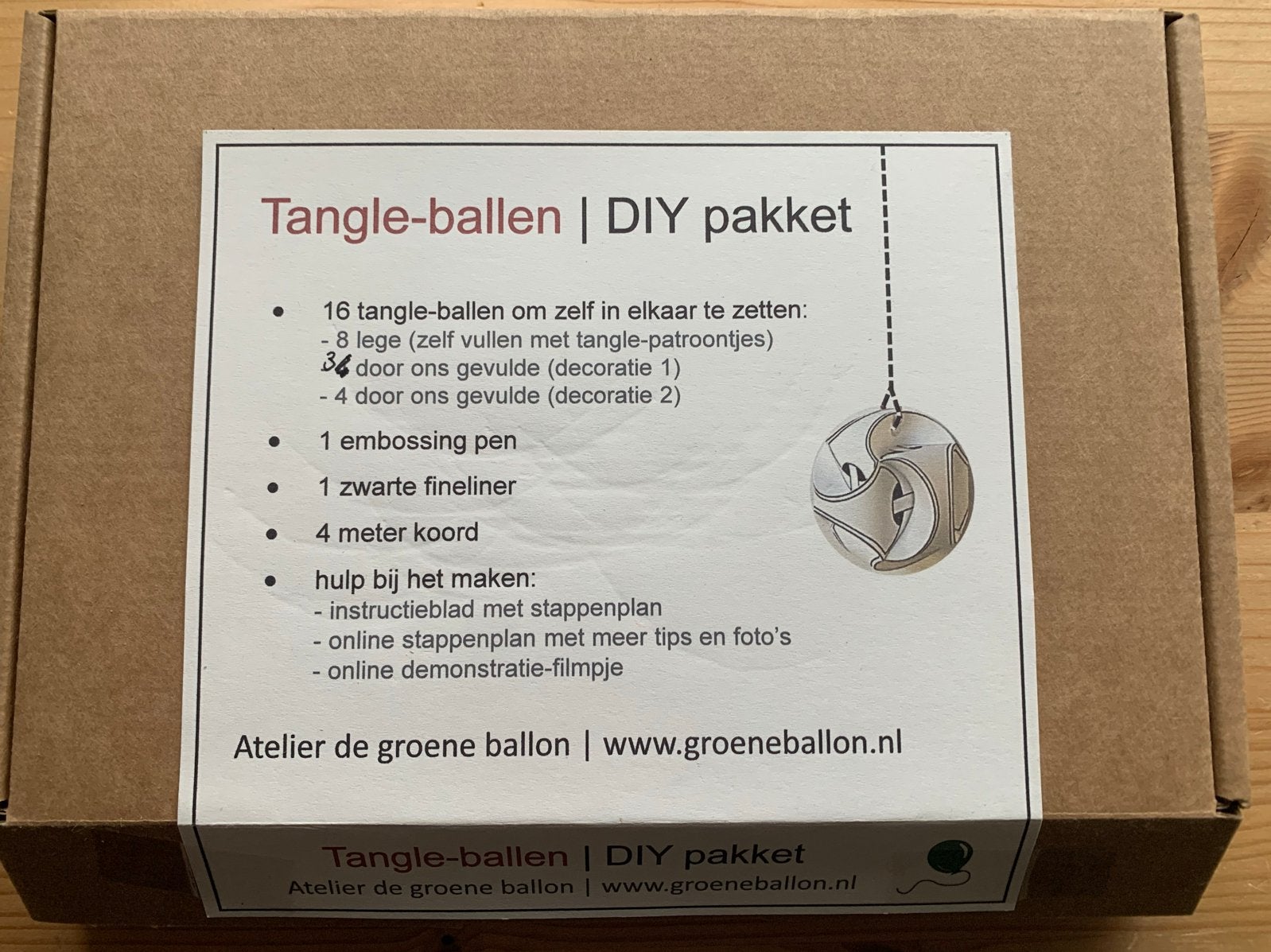 Tangle-ballen DIY pakket - Atelier de groene ballon, Hobby en Vrije tijd, Knutselen, Abstract, Nieuw, Meerkleurig, Ophalen of Verzenden