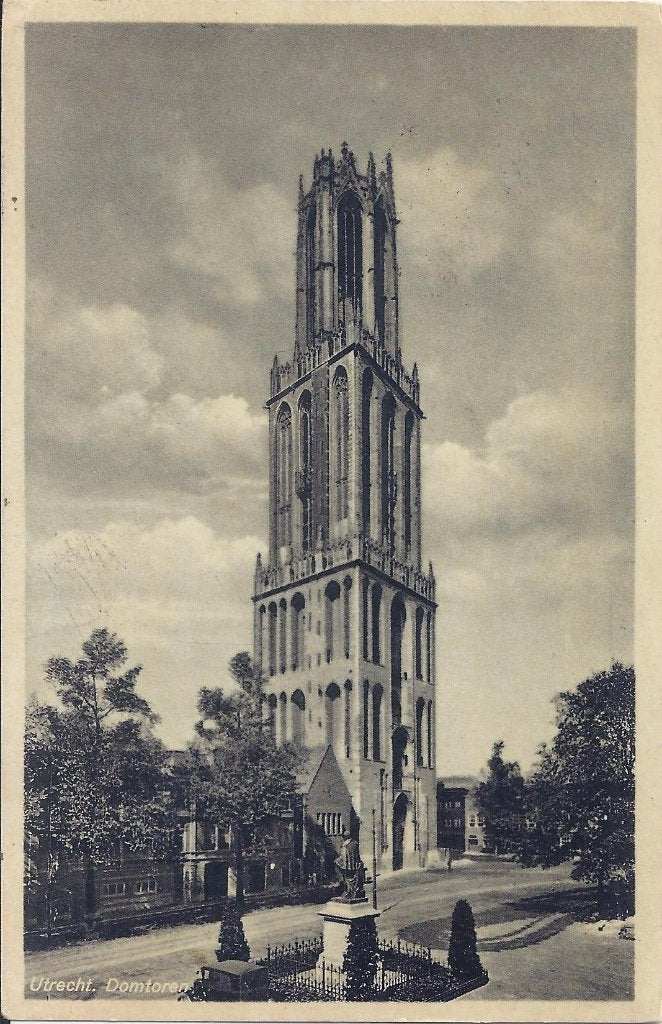 Utrecht domtoren ansichtkaart Uit 1935 ( b267), Ophalen of Verzenden, 1960 tot 1980, Gelopen, Utrecht