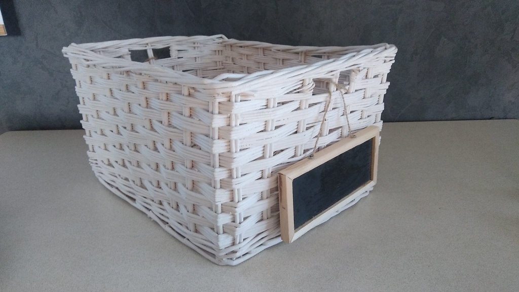 nieuw mand met krijtbordje H20xB32xL38 cm, Mand, Nieuw, Ophalen of Verzenden, Riet